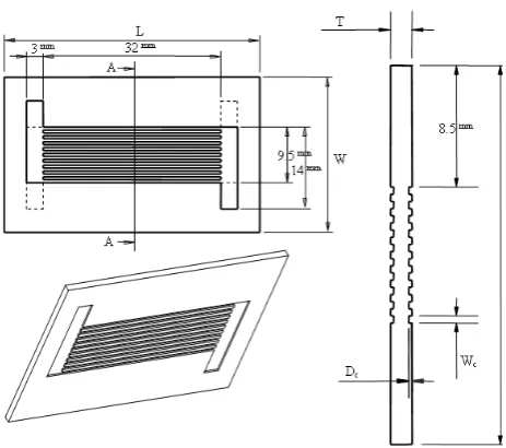 Fig. 2.  Dimensions of the test section  