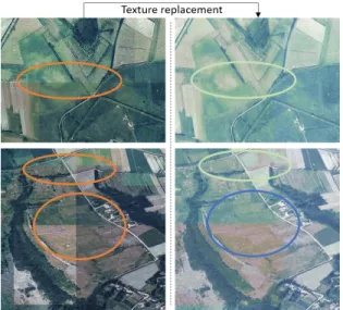Fig. 2. Visual results with mosaic like effect (orange circles).