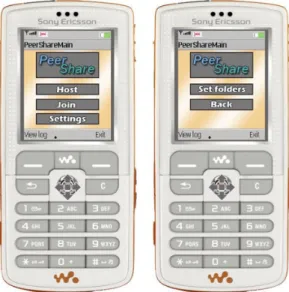 Figure 3 Screenshots from the Peer2Share application 