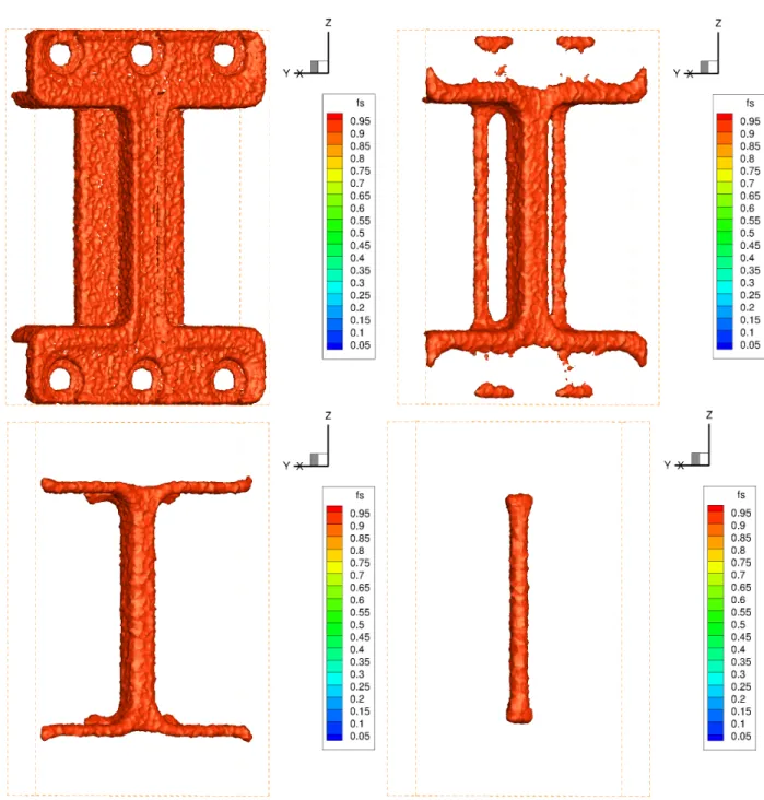 Figure 5.18: Connector Rib: Solid Fraction Iso-surfaces with Time