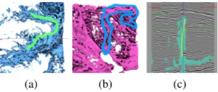 Figure 5: Feature refinement tools: (a) 3D brush, (b) 3D lasso and (c) 2D brush.