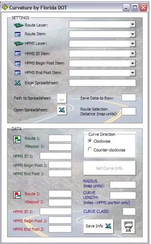 Figure 9. Curvature Extension User Input Screen 