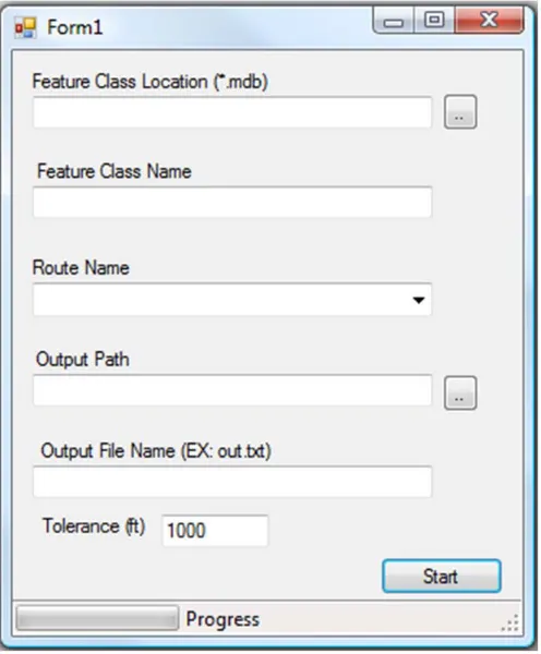 Figure 10. Curve Finder User Input Screen 