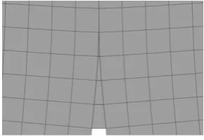 Fig. 9. Deformed mesh with cohesive zone  