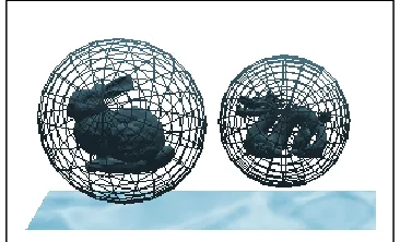 Figure 3 Collision detection between two objects based on bounding sphere  