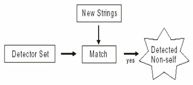 Figure 2 : Self-Nonself Detection by a Detector Set  