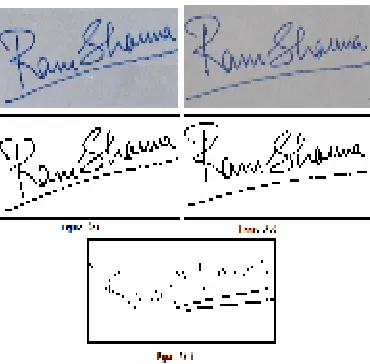 Figure 3(a): Sample signature of the customer stored in the  Bank’s DataBase (original and binarized)