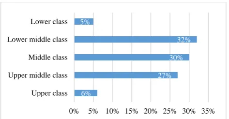 Figure 3: Showing the socio-economic classification of the study population (B.G. Prasad classification)