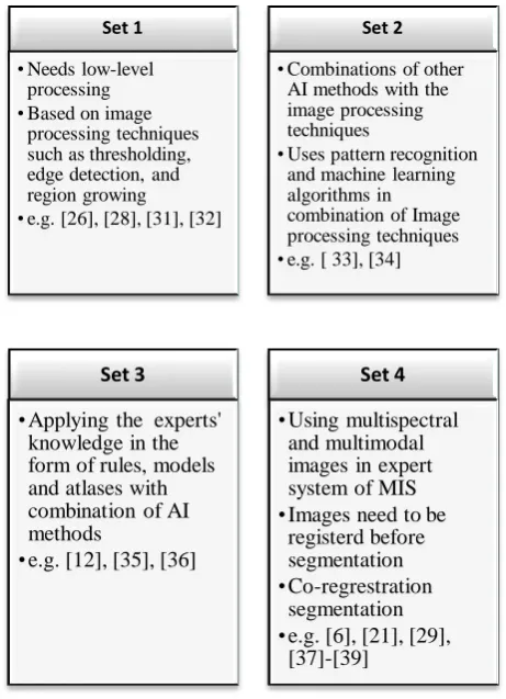 TABLE 1 Novel categorization of MIS methods in four sets with the corresponding literatures 