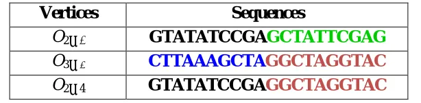 Table 1.1: Encoding of the vertices of Hamiltonian Path Problem in DNA 