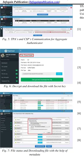 Fig. 7: File status and Downloading file with the help of metadata 