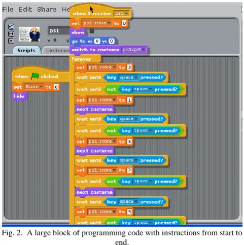 Fig. 1.  Drag and drop blocks of code to provide ‗instructions‘ 