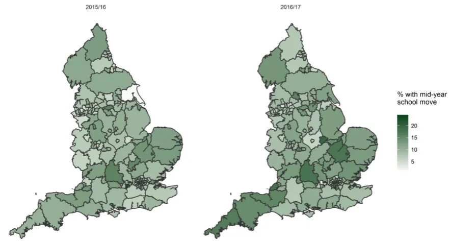 Table 9 – Average school instability rates by region 
