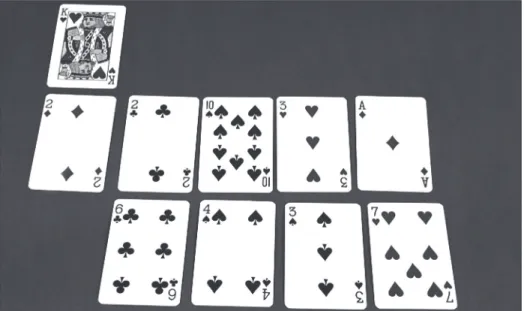 Figure 4.6: Sample card hand #2. The player had a higher switch card (king = 45  points) and elected to draw eight choice cards totaling 36 points