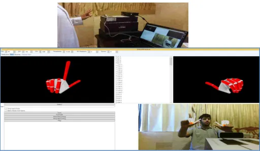 Fig. 6:Defined vectors in the two devices with skeleton appear on user. 