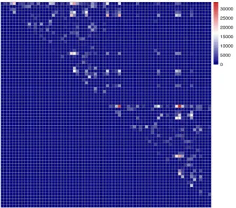 Figure 2.5: Maps of the brain network (weighted adjacency matrices) for two representative individuals in the sample