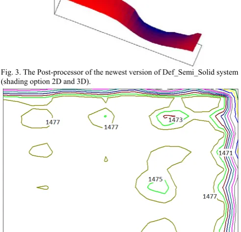 Fig. 3. The Post-processor of the newest version of Def_Semi_Solid system   (shading option 2D and 3D)