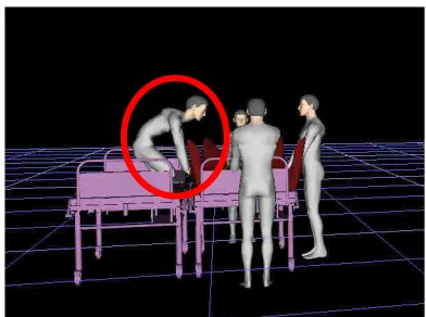 Fig. 2: A simulation of patient lifting process with the 