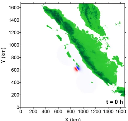 Fig. 6.  Initial tsunami source for the 25 October 2010 tsunami in the  Mentawai islands region