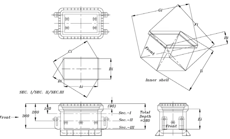 Fig 4: External Dimensions of the Scale Down Cask  