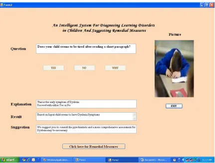 Figure 3. Typical query pertaining to Dyscalculia disorder symptom    