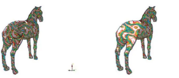 Figure 1: UV texture mapping (left) and solid texture mapping (right).