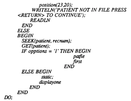 Figure  D  :  Extract  Procedure  coded  in  UCSD  PASCAL