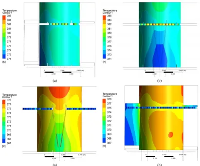 Fig. 10 – Temperature distribution on perforate plate in stripping section 