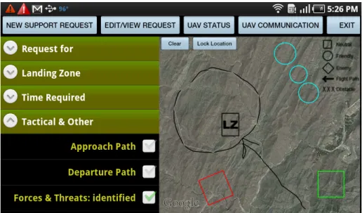 Figure 3.5: Unmanned Aerial System Android application user interface
