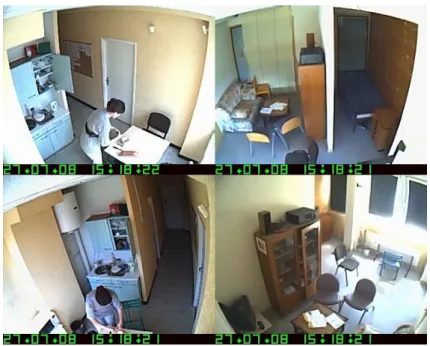 Figure 1.4: Sample video frames of Health Smart Home (HIS) dataset contain different activity scenarios such as Sleeping, Resting, Eating and Hygiene etc.