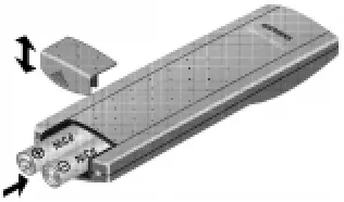 Figure 2: Rear of mobile unit, battery compartment open