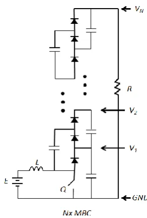 Fig. 1. Electrical diagram of the Nx Multilevel Boost Converter.   