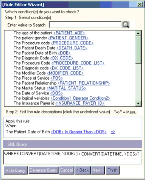 Figure 2.    Architechture of Data Mining Driven Learning Apprentice System for Medical Billing