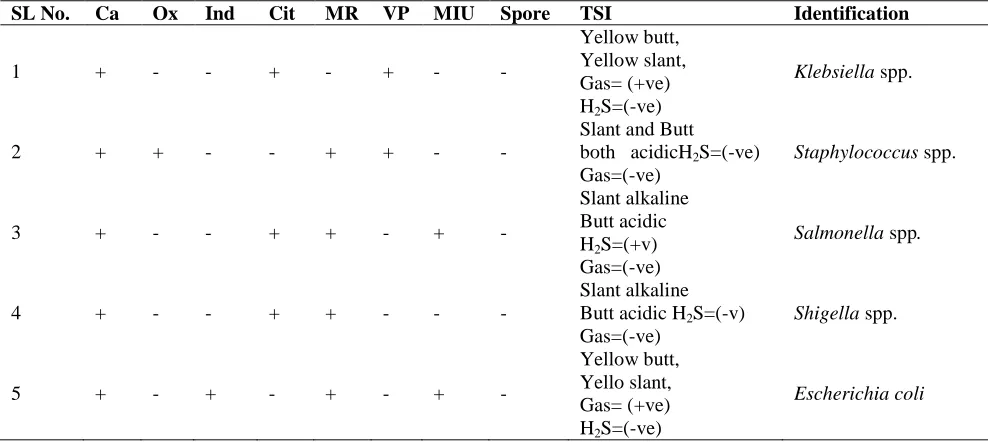 Table 8. Antimicrobial profile of  