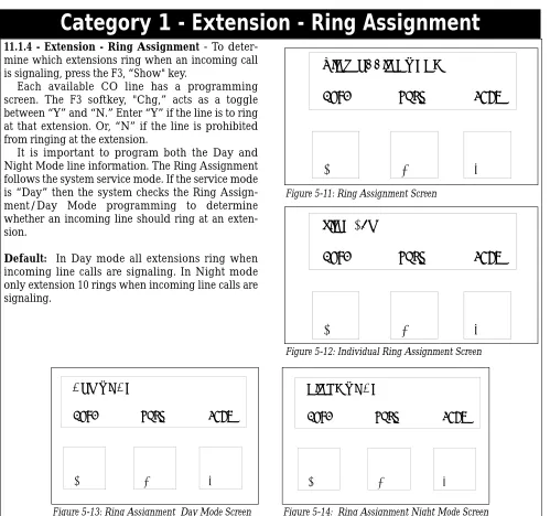 Figure 5-13: Ring Assignment  Day Mode Screen