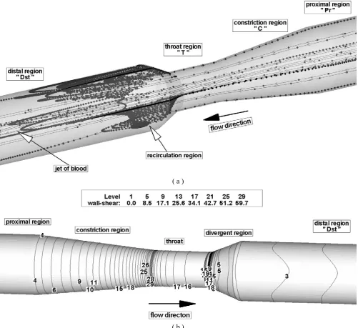 Fig. 3 the pressure field drop along the vessel has been 