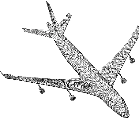 Figure 6 Global view at B747-400 aircraft model  