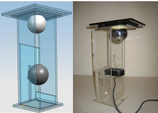 Figure #2: Original Design of Omnidirectional Vision Tower (left) and Finished Tower  (right) 