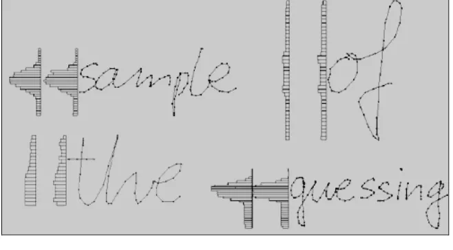 Figure 7  Examples of the horizontal word density histograms. 