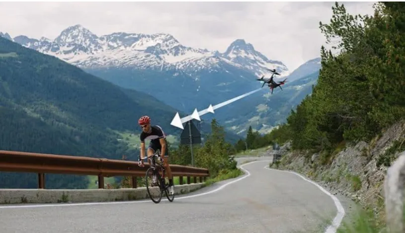 Figure 1.2: A drone tracking a vehicle 