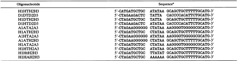 TABLE 1. Synthetic oligonucleotides