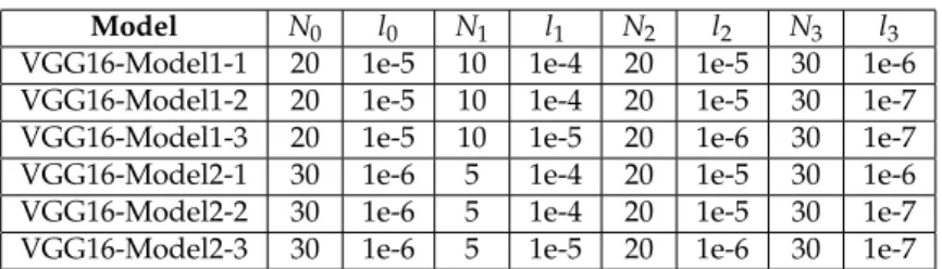 Table 6. The most important training parameters for the two two-stream fusion models. N 0 and l 0 refer to the number of epochs and the learning rate of the best model in the Bayesian optimization step
