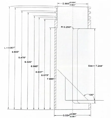 Figure 8 – Extended Piston Dimensions[10].