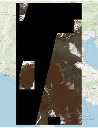 Figure 11 – Composite computed for a full UTN grid zone with 2316 Sentinel-2 data granules collected over 5 days  (10/12/19 to 15/12/19) 