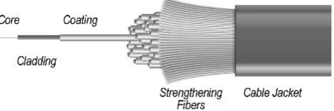 Figure 1.1: Basic structure of the optical fiber[2]  