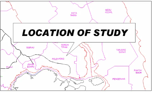Figure 1.1: The Location of Study Area  