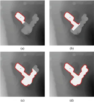 Figure 5. Running form of the morphological region growing algorithm on the initial building segment