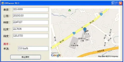Fig. 12. An abnormal condition shown in the vehicle status browser.  