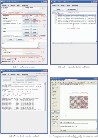 Figure 4: Examples of GUI menus in a client computing environment