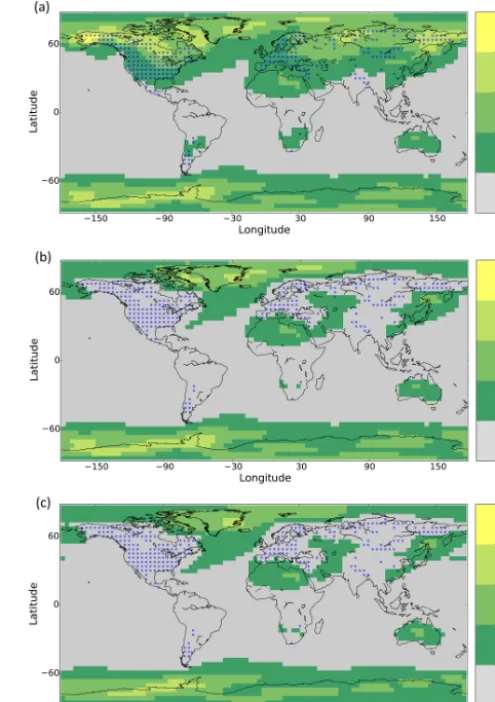 Figure 4. Yearly near-surface temperature RMSE for the ensemblerun constrained by VSL-T pseudo-TRW observations